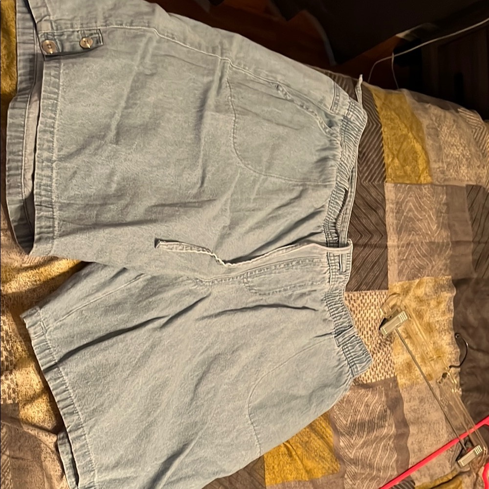 Light Blue pull string Casual Shorts